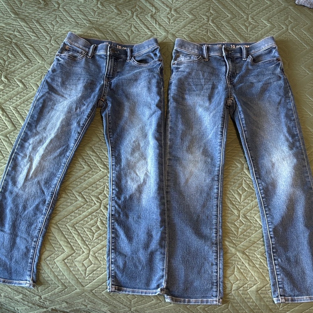 GAP Boys Straight Jeans in Washed Blue Denim